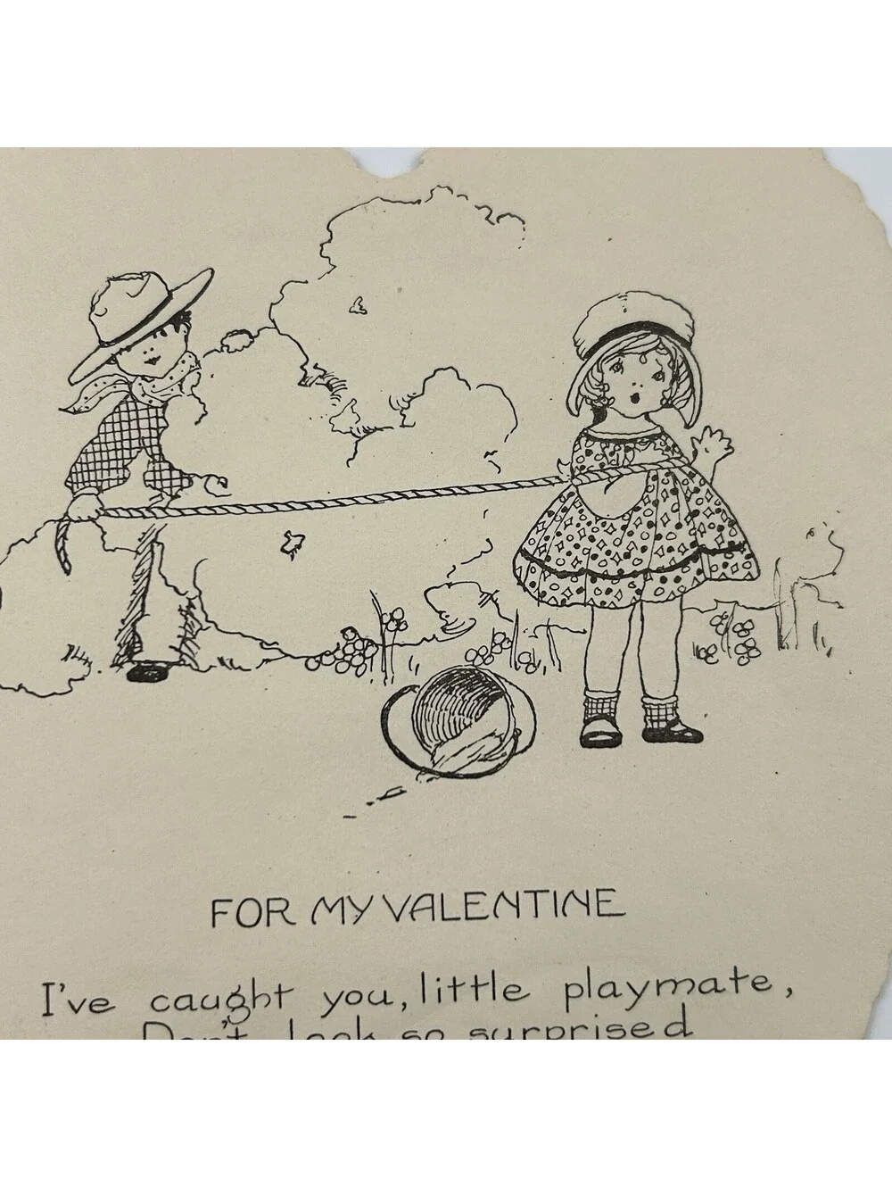 Antique Whitney Made Worcester Mass Mechanical Valentine Card Die Cut 1920s  N-2